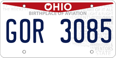OH license plate GOR3085