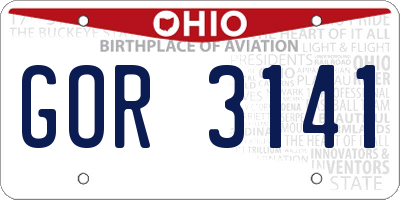 OH license plate GOR3141