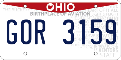 OH license plate GOR3159