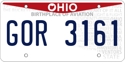 OH license plate GOR3161