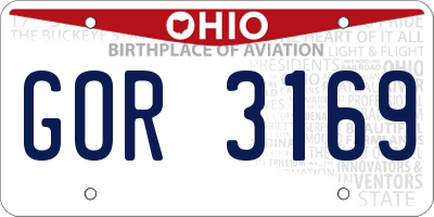 OH license plate GOR3169