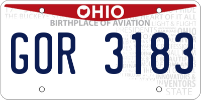 OH license plate GOR3183