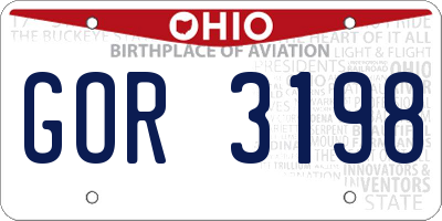 OH license plate GOR3198