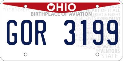 OH license plate GOR3199