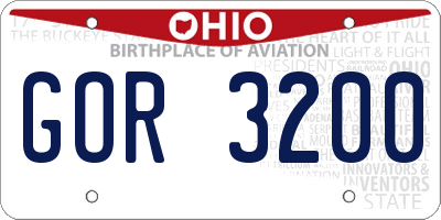OH license plate GOR3200