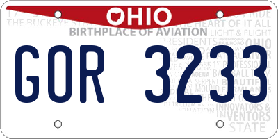 OH license plate GOR3233