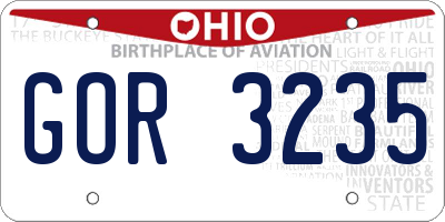 OH license plate GOR3235