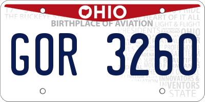 OH license plate GOR3260