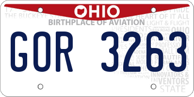 OH license plate GOR3263