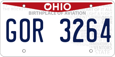OH license plate GOR3264