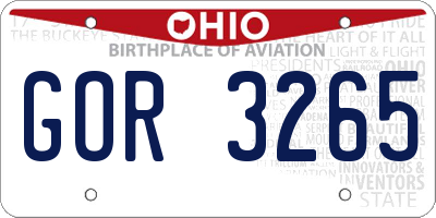OH license plate GOR3265