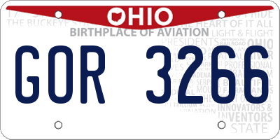 OH license plate GOR3266