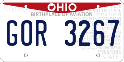 OH license plate GOR3267