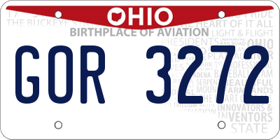 OH license plate GOR3272