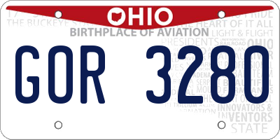OH license plate GOR3280