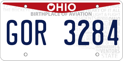 OH license plate GOR3284