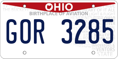 OH license plate GOR3285