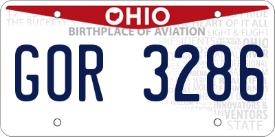 OH license plate GOR3286