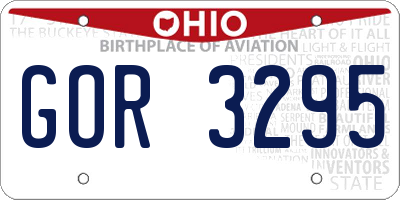 OH license plate GOR3295