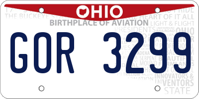 OH license plate GOR3299