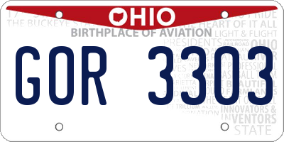 OH license plate GOR3303