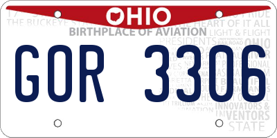 OH license plate GOR3306