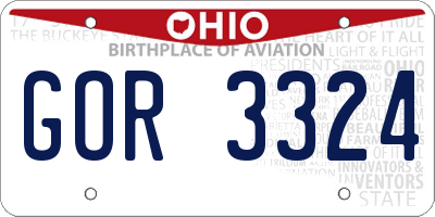 OH license plate GOR3324