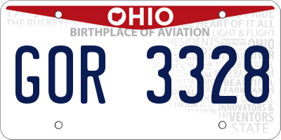 OH license plate GOR3328