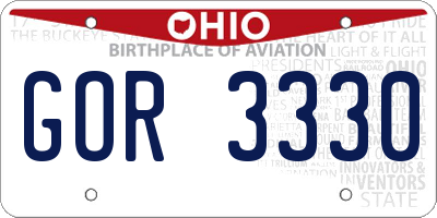 OH license plate GOR3330