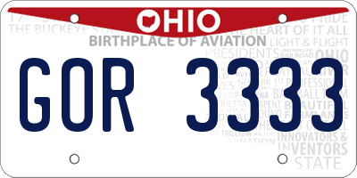 OH license plate GOR3333