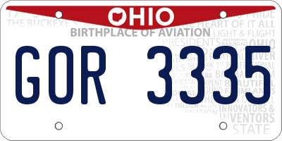 OH license plate GOR3335