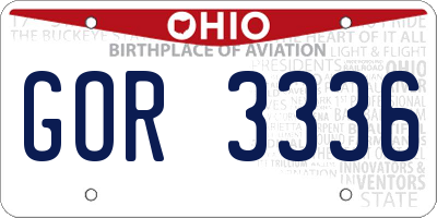 OH license plate GOR3336