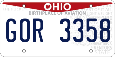 OH license plate GOR3358