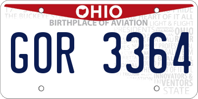 OH license plate GOR3364