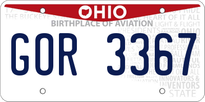 OH license plate GOR3367