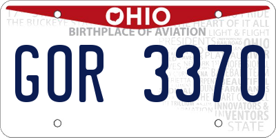 OH license plate GOR3370
