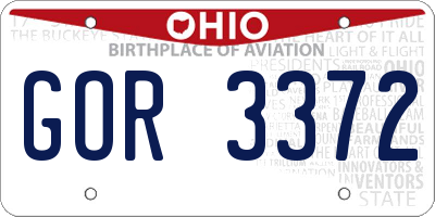 OH license plate GOR3372