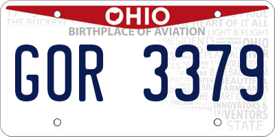 OH license plate GOR3379