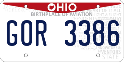 OH license plate GOR3386