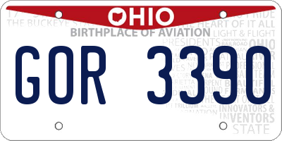 OH license plate GOR3390