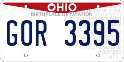 OH license plate GOR3395