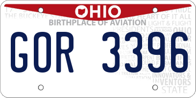 OH license plate GOR3396