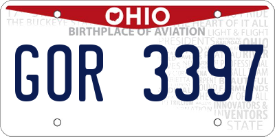 OH license plate GOR3397