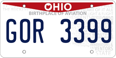 OH license plate GOR3399