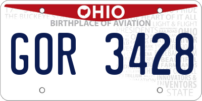 OH license plate GOR3428