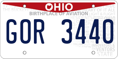 OH license plate GOR3440