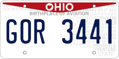 OH license plate GOR3441