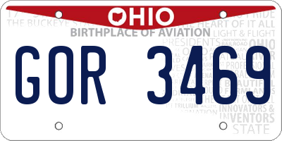OH license plate GOR3469