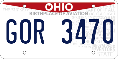 OH license plate GOR3470