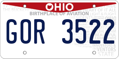 OH license plate GOR3522